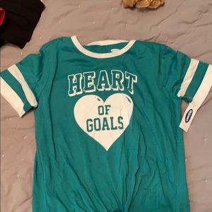 Green kids short sleeved shirt